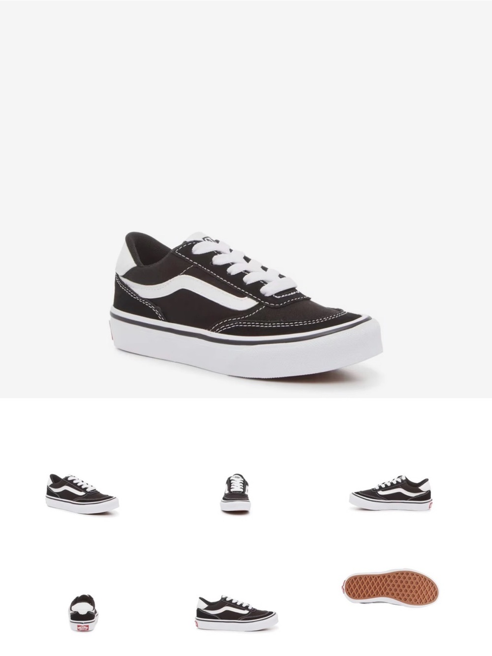 Vans Black and White Kids Low-Top Skate Sneakers